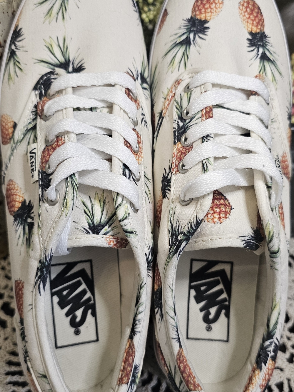 Vans Pineapple Print Women's Lace-Up Sneakers - White - Picture 5 of 13